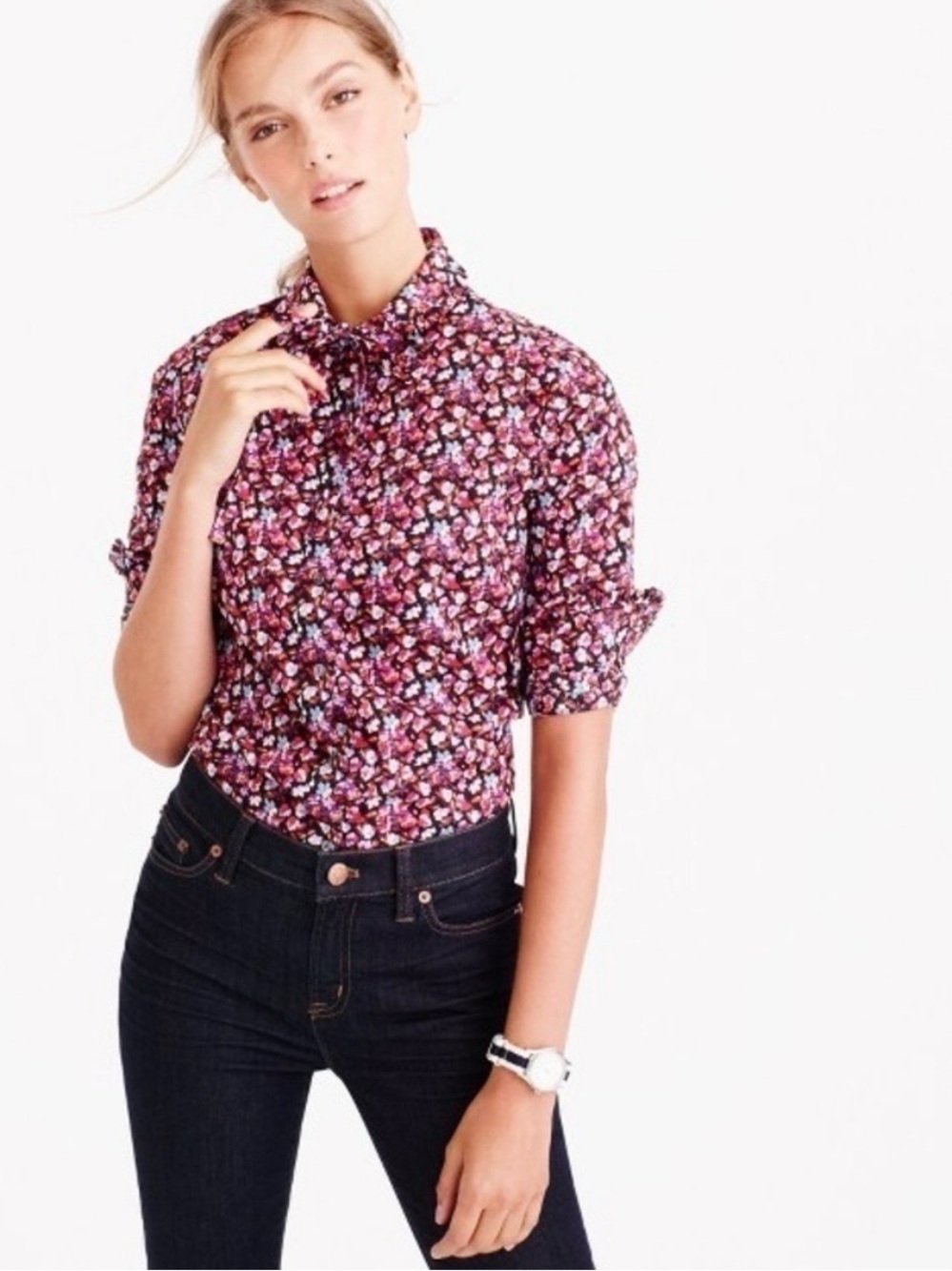 J. Crew Liberty Art Fabrics Preppy Floral Button Down Shirt Size 12